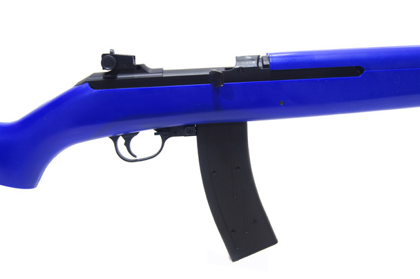 AGM M1B Spring M1 Carbine Airsoft Sniper Rifle with Adjustable Hop-Up in Blue