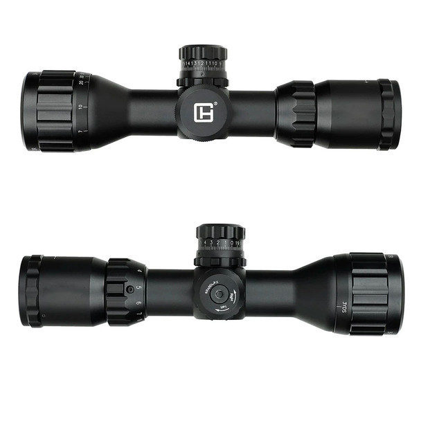 Skirmish Tactical - 3-9X32 AOCE Compact Airsoft Rifle Scope Half Mil Dot Illuminated in Black