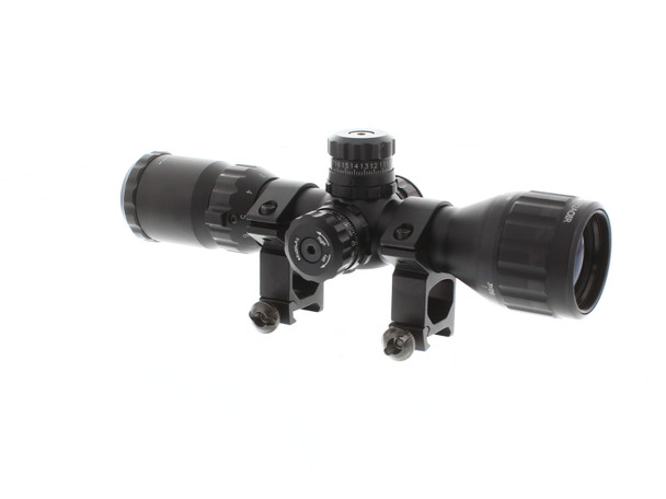 Skirmish Tactical - 3-9X32 AOCE Compact Airsoft Rifle Scope Half Mil Dot Illuminated in Black