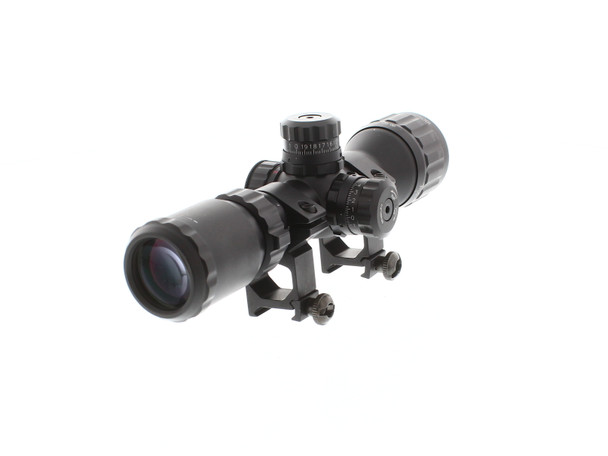 Skirmish Tactical - 3-9X32 AOCE Compact Airsoft Rifle Scope Half Mil Dot Illuminated in Black