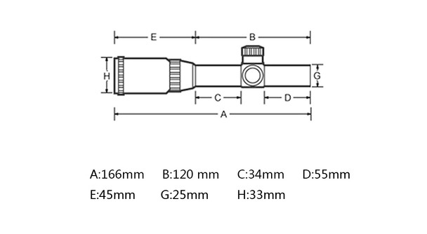 Skirmish Tactical - 4.5x20E Lightweight Compact Illuminated Airsoft Rifle Scope in Black
