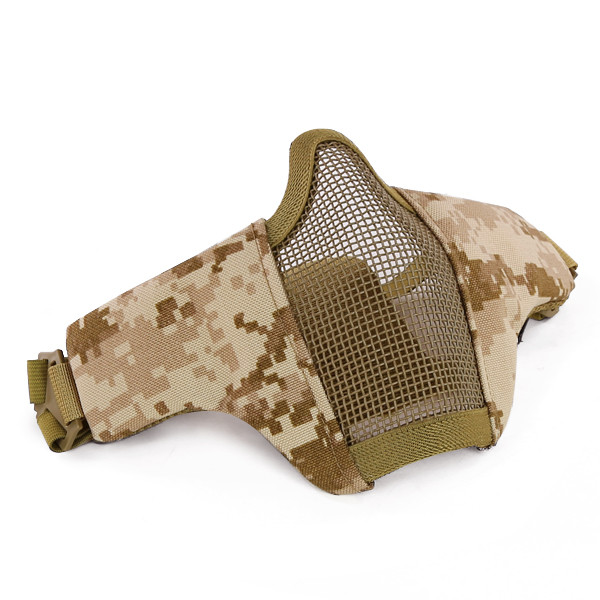 Wosport Half Face WST Steel Mesh Airsoft Mask in AOR1 Camo