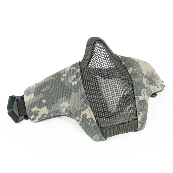 Skirmish Tactical Half Face WST Steel Mesh Airsoft Mask in ACU Camo