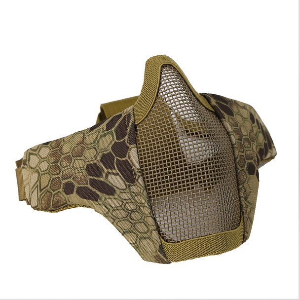 Skirmish Tactical Half Face WST Steel Mesh Airsoft Mask in Highlander Camo