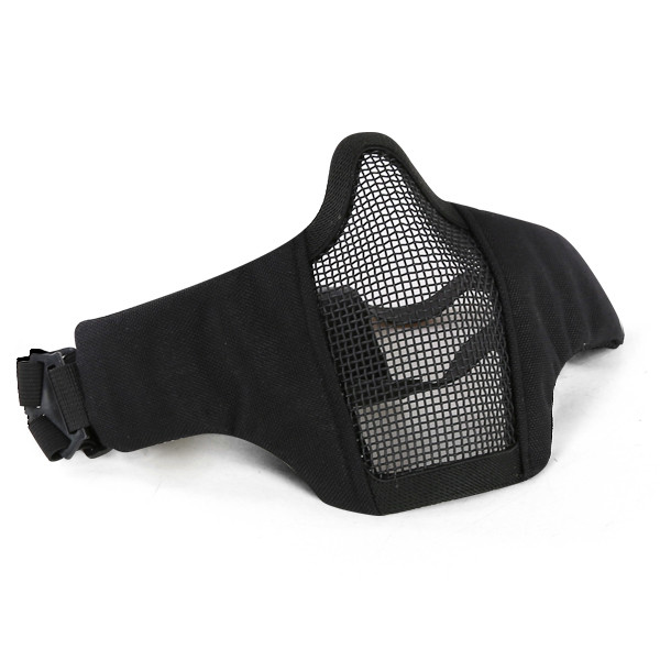 Skirmish Tactical - Lower Face Shield V5 Steel Mesh Airsoft Half-Face Mask in Black