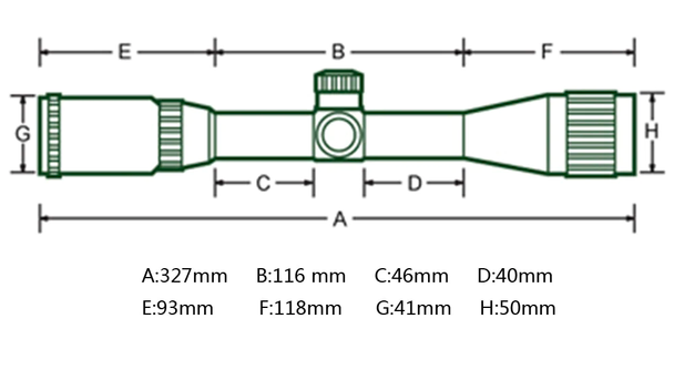 Skirmish Tactical - 3-9X40 AO Mil Dot Rifle Scope Reticle for Airsoft & Airguns in Black
