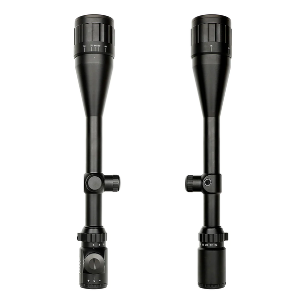 Skirmish Tactical 6-24X50 AOEG Hunting Rifle Scope with Scope Rings Illuminated in Black