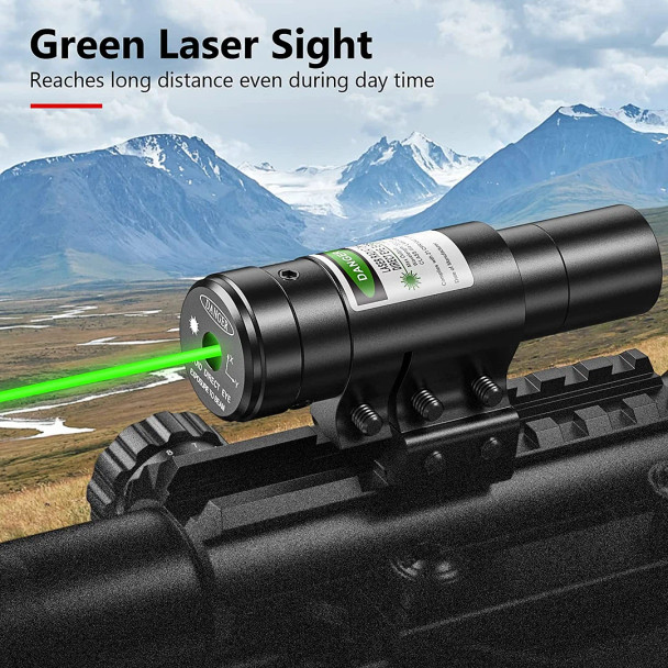 Skirmish Tactical - 4-12X50 Airsoft Rifle Scope with Red Dot and Green Laser Combo Holographic Sight in Black