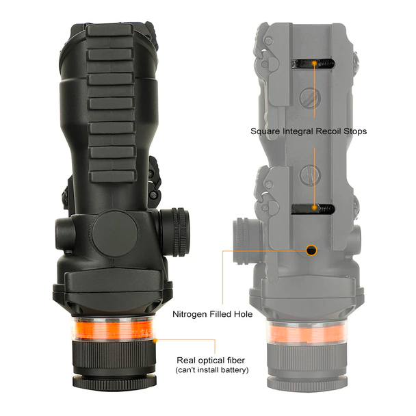 Skirmish Tactical - 4X32 Prism Airsoft Rifle Scope Red Fibre Optic Illuminated Reticle in Black