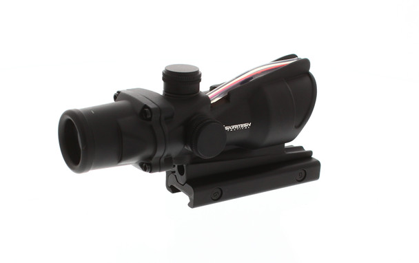 Skirmish Tactical - 4x32 Prism Rifle Scope Fibre Optic Illuminated BDC Reticle Diopter Adjustment in Black