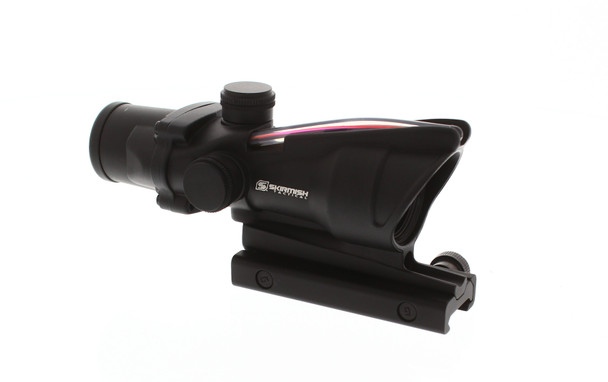 Skirmish Tactical - 4x32 Prism Rifle Scope Fibre Optic Illuminated BDC Reticle Diopter Adjustment in Black