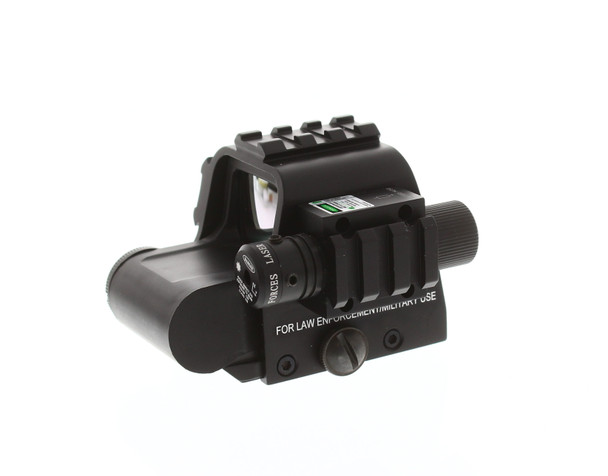 Skirmish Tactical - Adjustable ST553G Holographic Red Dot Sight with Green Laser in Black