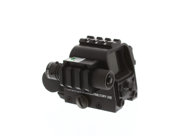 Skirmish Tactical - Adjustable ST553G Holographic Red Dot Sight with Green Laser in Black