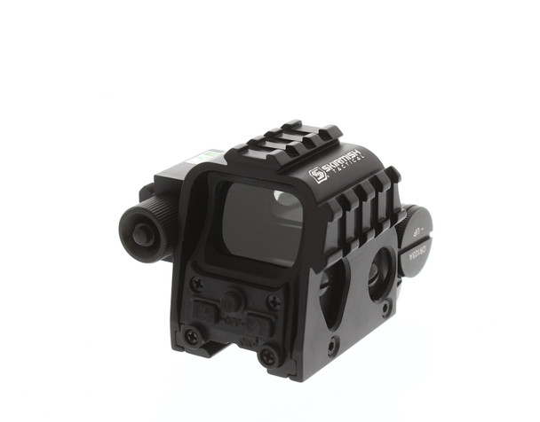 Skirmish Tactical - Adjustable ST553G Holographic Red Dot Sight with Green Laser in Black