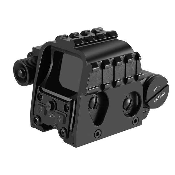 Skirmish Tactical - Adjustable ST553G Holographic Red Dot Sight with Green Laser in Black