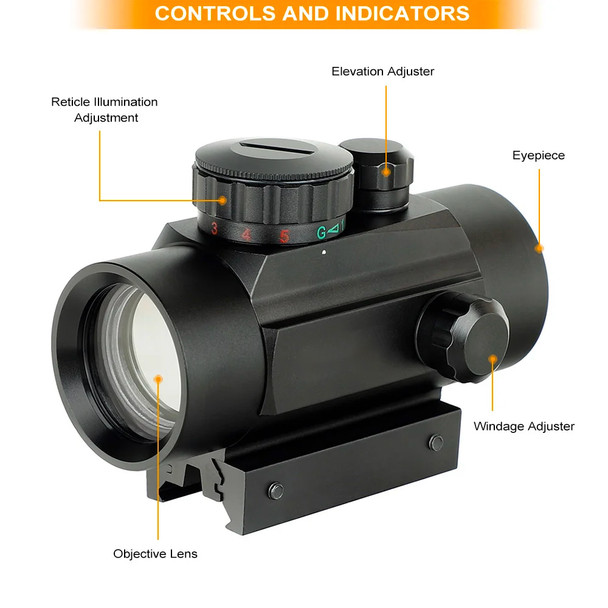 Skirmish Tactical - ST-30N Illuminated Red & Green Dot 1x40 Reflex Sight in Black