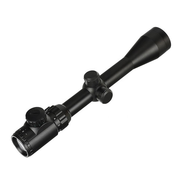 Skirmish Tactical - Adjustable 3-9X40e Rifle Scope with Illuminated Reticle for Airsoft & Airguns in Black