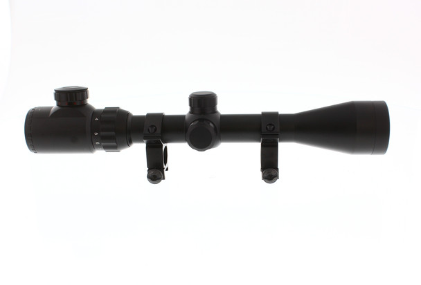 Skirmish Tactical - Adjustable 3-9X40e Rifle Scope with Illuminated Reticle for Airsoft & Airguns in Black