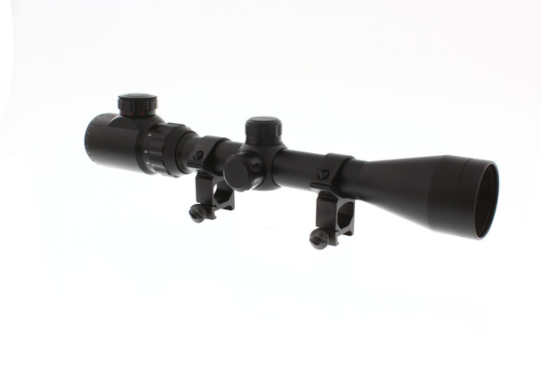 Skirmish Tactical - Adjustable 3-9X40e Rifle Scope with Illuminated Reticle for Airsoft & Airguns in Black