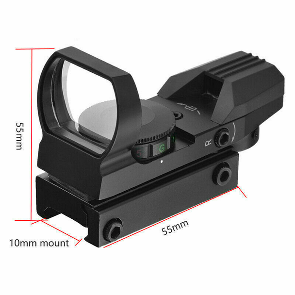 Skirmish Tactical - Adjustable ST-105 Red Dot Reflex Sight Holographic Scope in Black