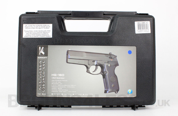 HFC HG160 UC M9 Metal Gas Gun Airsoft Pistol in Blue