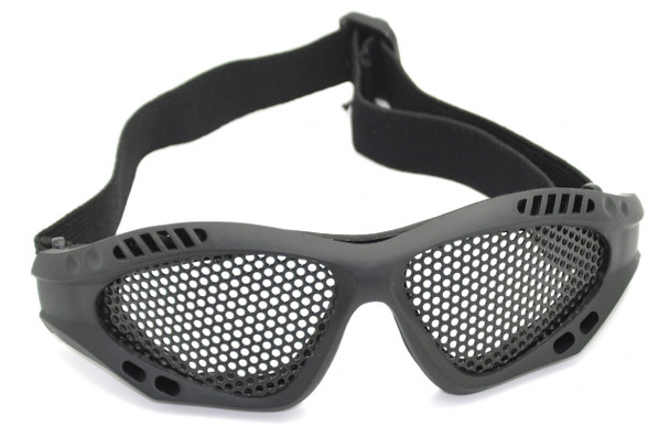 Army & Navy - Adjustable Airsoft Eye Protection Metal Mesh Goggles in Black