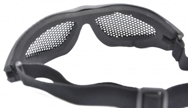 Army & Navy - Adjustable Airsoft Eye Protection Metal Mesh Goggles in Black