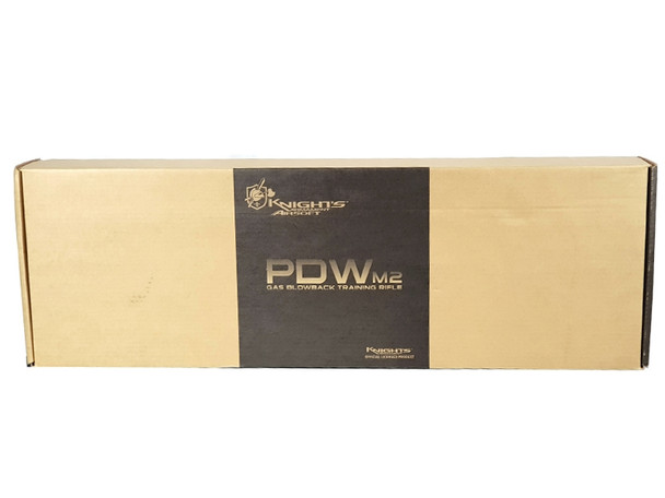 EMG / Knights Armament PDW M2 Compact Gas Blowback Airsoft Rifle with Skeleton Stock in Desert Tan