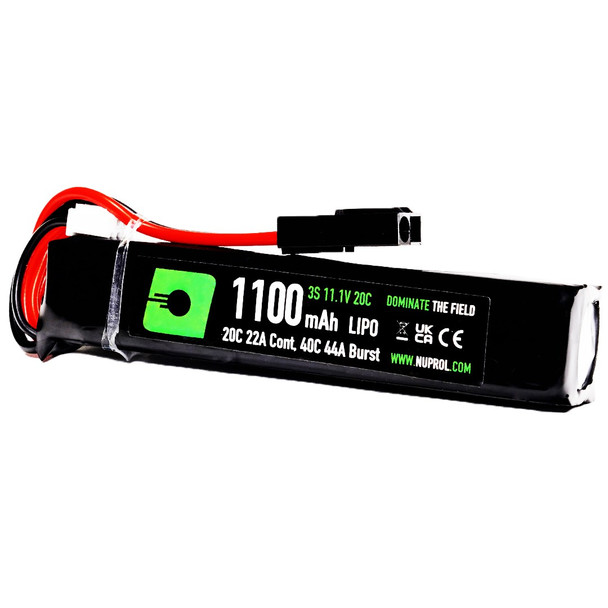 Nuprol Power 1100mah 11.1V 20C Stick Airsoft Battery with Tamiya Connector