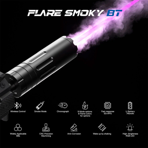 E-Shooter Smoky Flare Airsoft Tracer Unit (BT) in Black