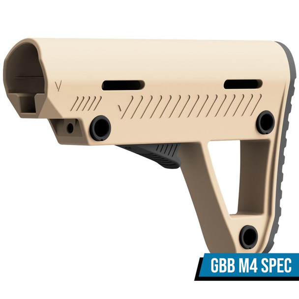 Vorsk Retractable Stock Assembly for M4 Airsoft Rifle Stock Tube in Desert Tan
