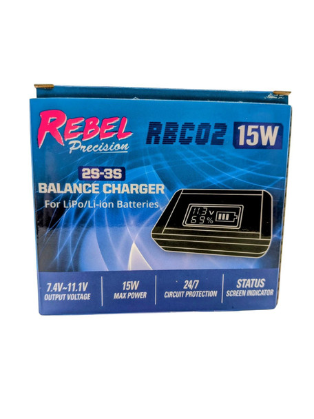 Rebel RBC02 Ultra Compact Airsoft Battery Smart Charger in Black