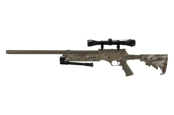 Nuprol T96 Tango Series Airsoft Bolt Action Sniper Rifle with Scope & Bipod in Camo