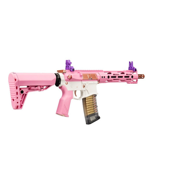 G&G - CM16 STEALTH 556 Combat Machine Airsoft AEG Rifle with Adjustable Stock in Taffy Pink
