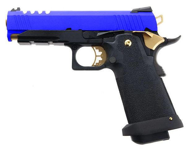 Armorer Works Custom 4.3 Hi-Capa Gas Blowback Airsoft Pistol in Blue (AW-HX2711)