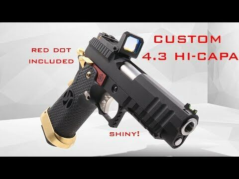 Armorer Works Black Ace Hi-Capa Gas Blowback Airsoft Pistol  with RMR Plate (Full Black Slide - Black Frame - Black Barrel - AW-HX2602)