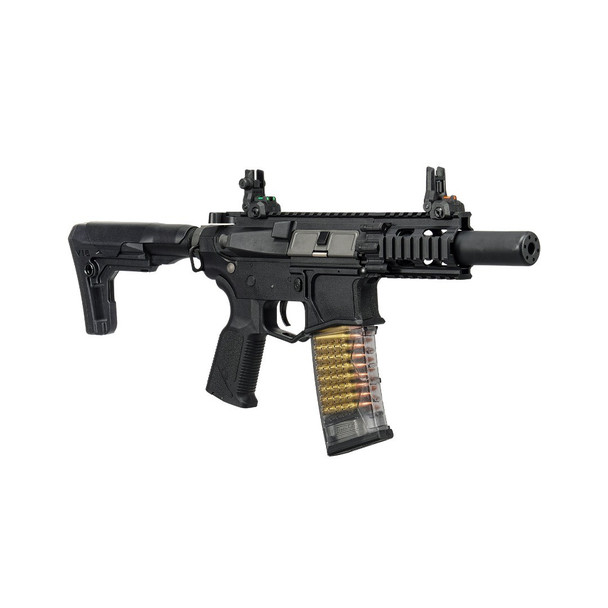 G&G CM16 GMS (SBR) Combat Machine Airsoft AEG Rifle with Retractable Stock in Black