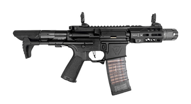 Cyma/EMG Strike Industries 4" AR Strike Oppressor M4 Short Barrel MWS Gas Blowback Airsoft Rifle in Black (SI.1301 BK)