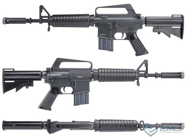 Cyma/EGM Colt XM177E1 Lightning Series Gas Blowback Airsoft Rifle MWS in Black (COLT.1014-LS)