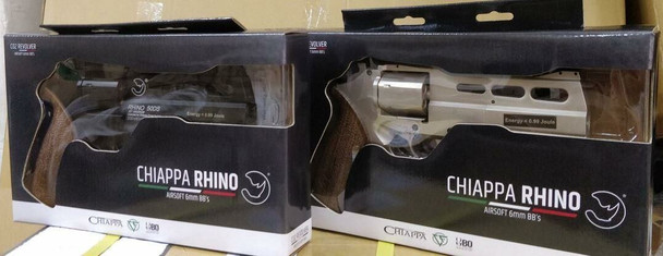 Chiappa Rhino 50DS Co2 Powered 5" Airsoft Revolver in Silver (440.084)