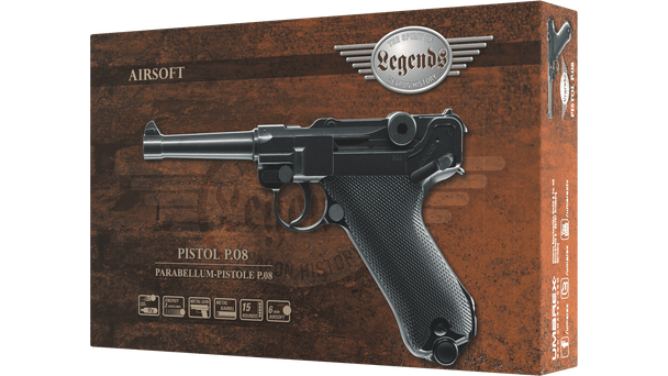 Umarex Legends P08 Luger Full Metal CO2 Powered Airsoft Pistol in Black