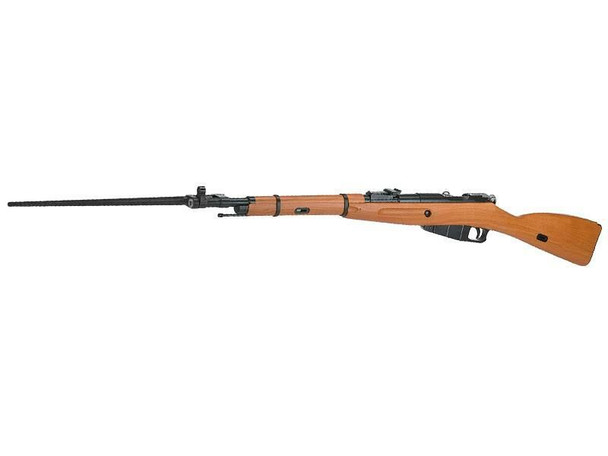 Win Gun Mosin-Nagant M44 Overlord Co2-Powered Airsoft Sniper Rifle with Folding Bayonet in Wood