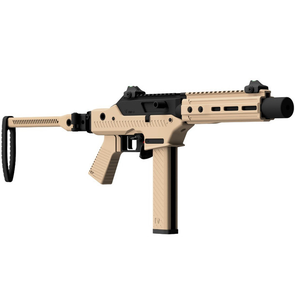 Vorsk VMP-2SD Gas Blowback Submachine Gun with Folding Stock in Desert Tan (Semi & Full-Auto)