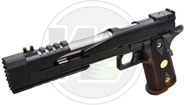 WE Tech Dragon 7.0 Type-B Government Model Gas Blowback Airsoft Pistol in Black