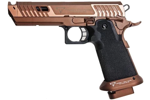 AWCUSTOM/EMG/TTI Sand Viper 2011 Gas Blowback Airsoft Training Pistol in Bronze / Black