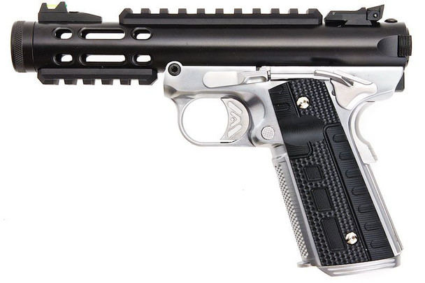 WE Tech GALAXY 1911 Series Gas Blowback Airsoft Pistol in Silver & Black