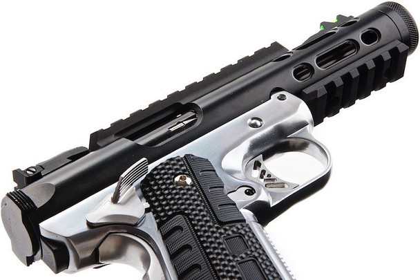 WE Tech GALAXY 1911 Series Gas Blowback Airsoft Pistol in Silver & Black