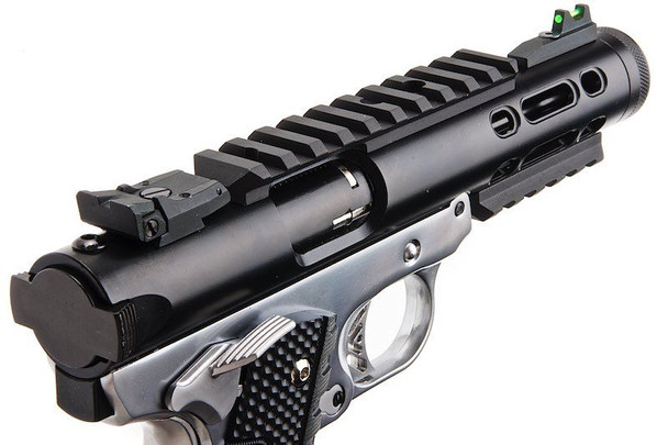 WE Tech GALAXY 1911 Series Gas Blowback Airsoft Pistol in Silver & Black
