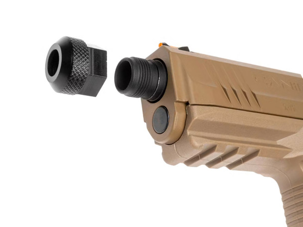 Cybergun CANiK TP9 Elite Combat Gas Blowback Airsoft Pistol in Desert Tan