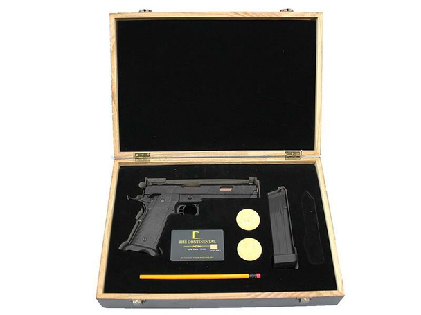 Double Bell JW3 Baba Yaga Gas Blowback Airsoft Pistol with Deluxe Collector Box in Black (789+)